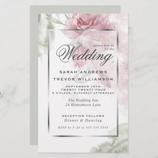 Papier Budget mais belles roses roses rustiques rustiques (Devant / Derrière)