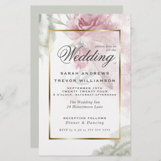 Papier Budget mais belles roses roses rustiques rustiques (Devant / Derrière)