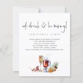 Papier Budget Manger Boire Soyez Joyeux Invitation de fêt (Devant)