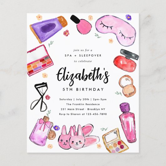 Papier Budget Maquillage Filles Spa de l'aube de bois d'o (Devant)