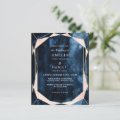 Papier Budget Marbre Marine Blue Gold Faire-part de maria (Debout devant)