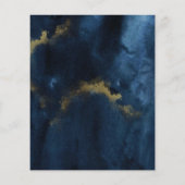 Papier Budget Marbre Marine Blue Gold Faire-part de maria (Dos)