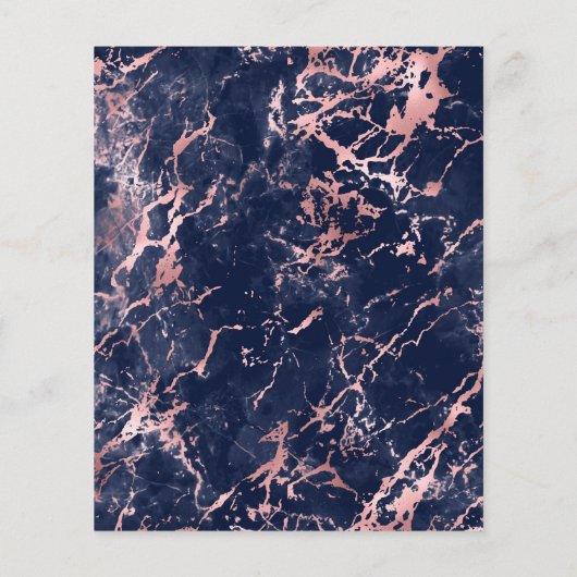 Papier Budget Marbre Marine Rose bleu Gold Mariage Invita (Dos)