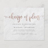 Papier Budget Marbre & Rose Gold Script Modification des  (Devant)