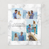 Papier Budget Mariage 4-Photos en marbre bleu nuit Agate (Dos)