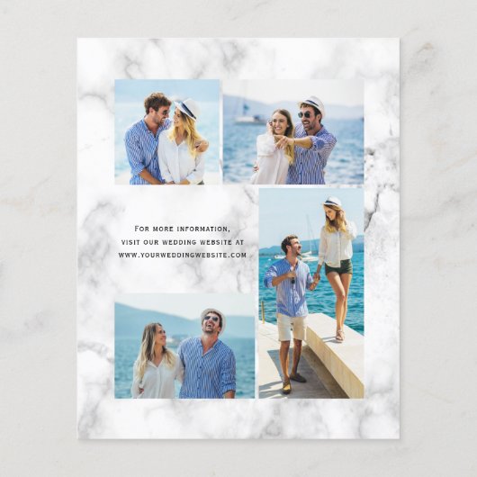 Papier Budget Mariage 4-Photos en marbre bleu nuit Agate (Dos)