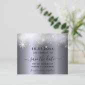 Papier Budget mariage argent neige enregistrer la date (Debout devant)