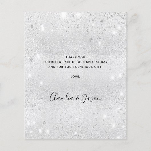 Papier Budget mariage argent parties scintillant poussièr (Dos)