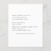 Papier Budget Mariage Bleu Nuit et Rose Pâle Floral Showe (Dos)