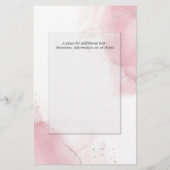 Papier Budget Mariage Blush Pink Silver Abstrait (Dos)