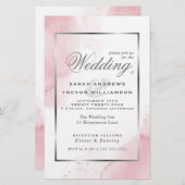 Papier Budget Mariage Blush Pink Silver Abstrait (Devant / Derrière)