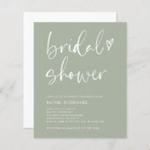 Papier BUDGET Mariage Bohème Moderne Vert Sauge (Devant / Derrière)