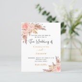 Papier Budget mariage boho pampas herbe rose or blush (Debout devant)