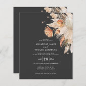 Papier budget mariage botanique pampas herbe invitation (Devant / Derrière)