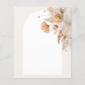 Papier budget mariage botanique pampas herbe invitation (Dos)