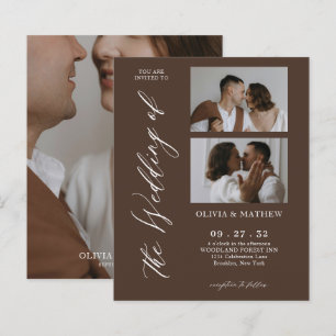 Papier BUDGET Mariage Brun Script Photo Collage