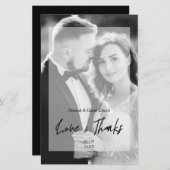 Papier Budget Mariage BW photo minimaliste Merci Vellum (Devant / Derrière)