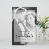 Papier Budget Mariage BW photo minimaliste Merci Vellum (Debout devant)