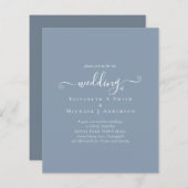 Papier Budget Mariage classique simple DUSTY BLEU (Devant / Derrière)
