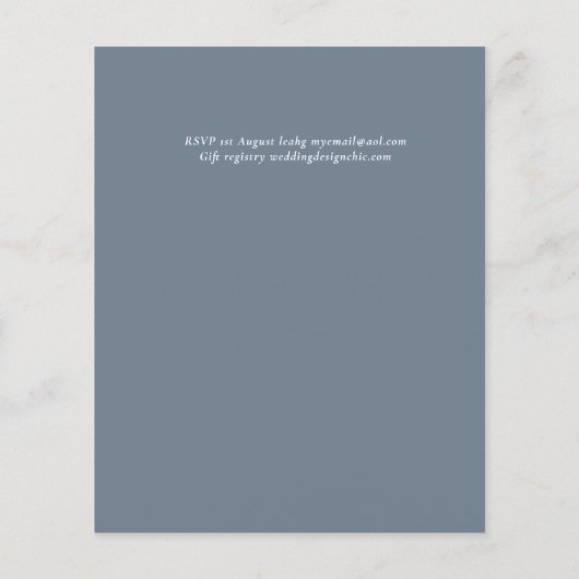 Papier Budget Mariage classique simple DUSTY BLEU (Dos)