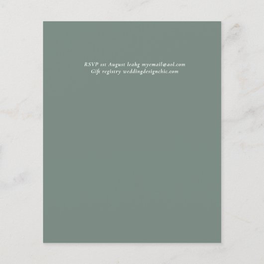 Papier Budget Mariage classique simple SAGE VERT (Dos)
