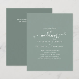 Papier Budget Mariage classique simple SAGE VERT