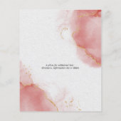 Papier Budget Mariage Coral Rose Abstrait Ciel marbré (Dos)