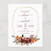 Papier Budget Mariage de automne Bourgogne Eucalyptus Flo (Devant)