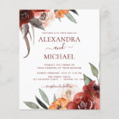 Papier Budget Mariage de automne Bourgogne Floral (Devant)