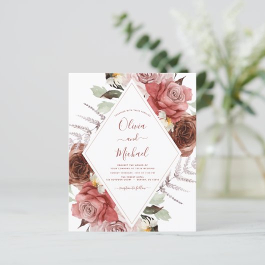 Papier Budget Mariage de automne photo Floral Eucalyptus (Debout devant)