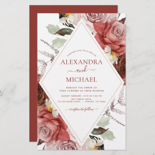 Papier Budget Mariage de automne Terracotta Floral Automn