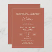 Papier Budget Mariage de la cannelle Invitation de fête (Devant / Derrière)