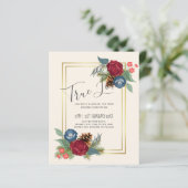 Papier BUDGET Mariage d'hiver Bourgogne Turquoise Bleu mo (Debout devant)