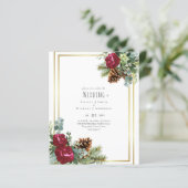 Papier BUDGET Mariage d'hiver Rose Bourgogne Eucalyptus (Debout devant)
