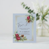 Papier BUDGET  Mariage d'hiver Roses bordeaux Eucalyptus (Debout devant)