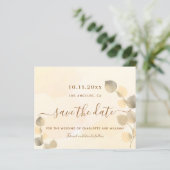Papier Budget mariage doré Eucalyptus enregistrer la date (Debout devant)