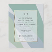 Papier Budget Mariage Dusty Blue Pale Sage Abstrait (Devant)