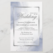 Papier Budget Mariage Dusty Blue Silver Abstrait (Devant)