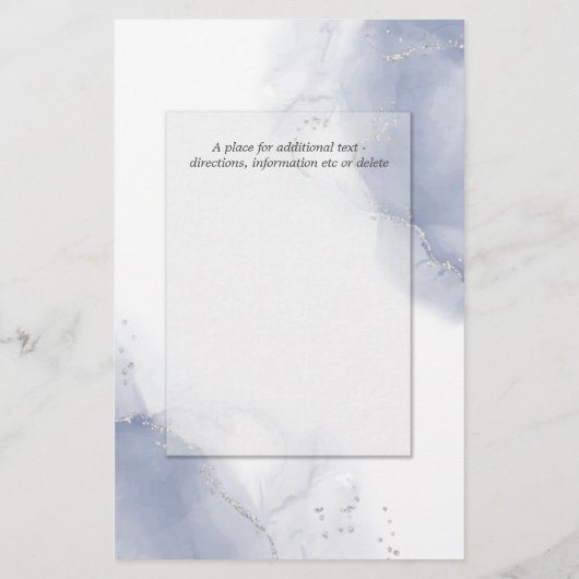 Papier Budget Mariage Dusty Blue Silver Abstrait (Dos)