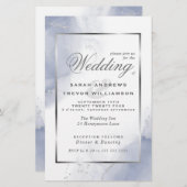Papier Budget Mariage Dusty Blue Silver Abstrait (Devant / Derrière)