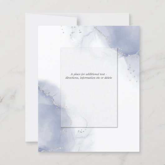 Papier Budget Mariage Dusty Blue Silver Abstrait (Dos)