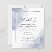 Papier Budget Mariage Dusty Blue Silver Abstrait (Devant)