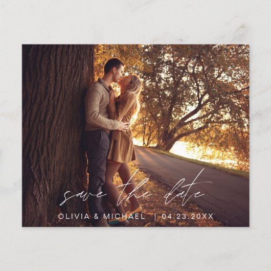 Papier Budget Mariage Enregistrer la date Photo Minimalis (Devant)