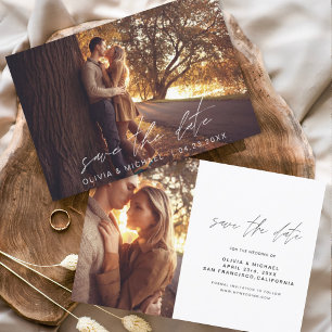 Papier Budget Mariage Enregistrer la date Photo Minimalis