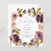 Papier Budget Mariage Fleurs Violettes et Roses Pâles (Devant / Derrière)