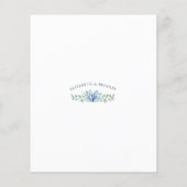 Papier Budget Mariage Floral Blue Flowers Vert Invitation (Dos)