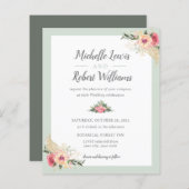 Papier BUDGET mariage floral rose et de belle taille (Devant / Derrière)