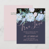 Papier Budget Mariage floral rose pâle bleu (Devant / Derrière)