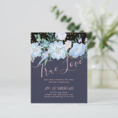 Papier Budget Mariage floral rose pâle bleu (Debout devant)