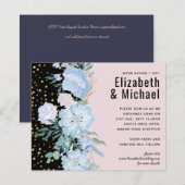 Papier Budget Mariage floral rose pâle bleu (Devant / Derrière)